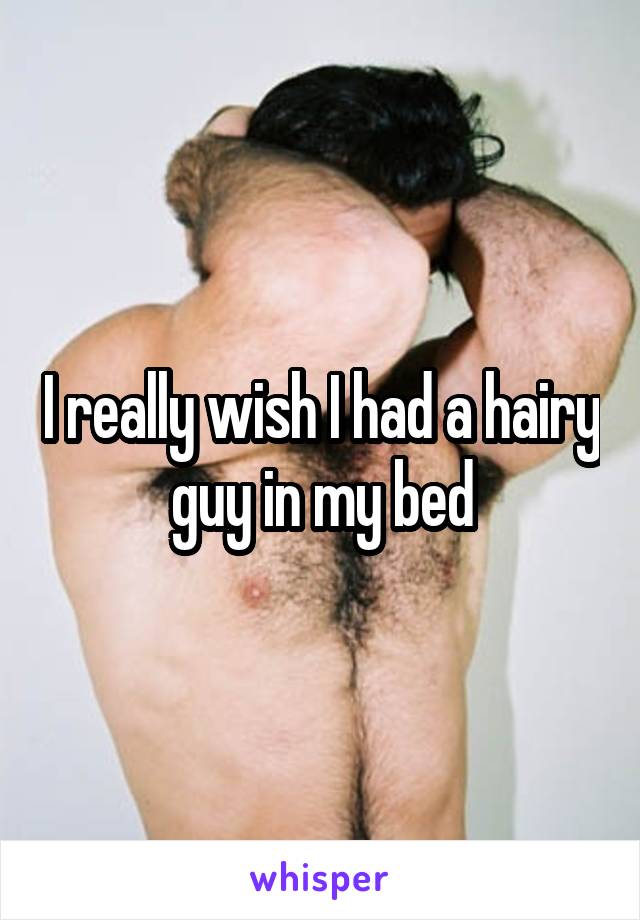 I really wish I had a hairy guy in my bed