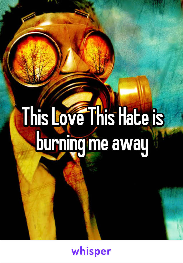 This Love This Hate is burning me away
