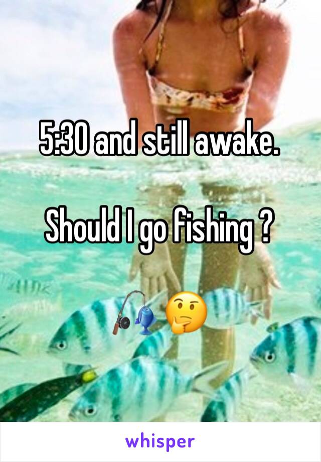 5:30 and still awake.

Should I go fishing ?

🎣 🤔