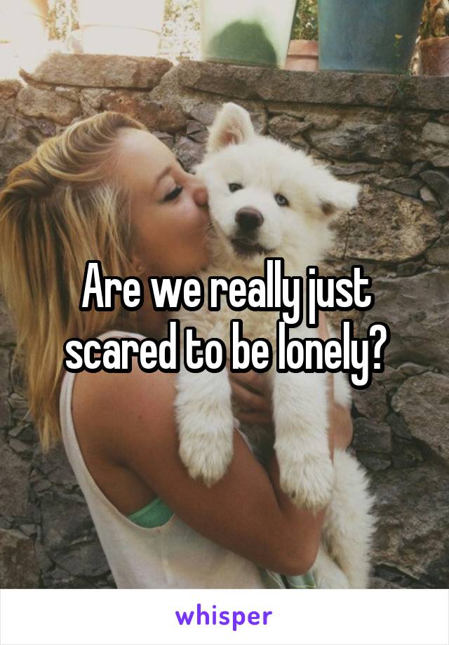 Are we really just scared to be lonely?