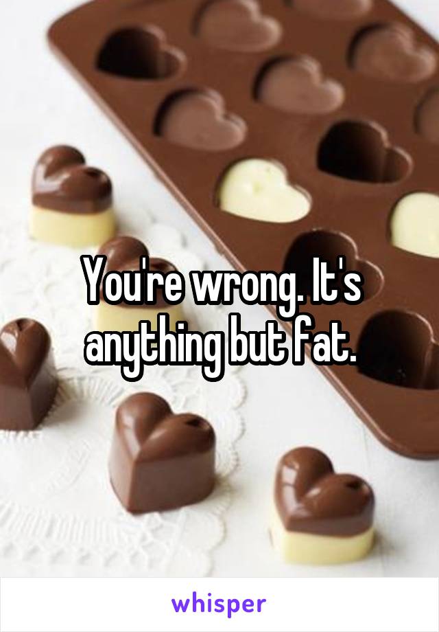You're wrong. It's anything but fat.