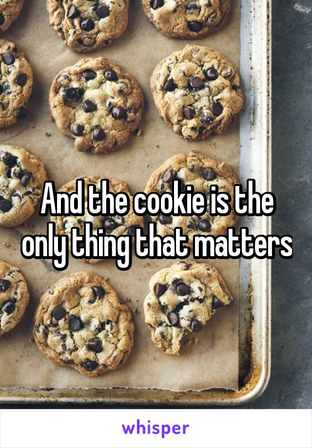 And the cookie is the only thing that matters