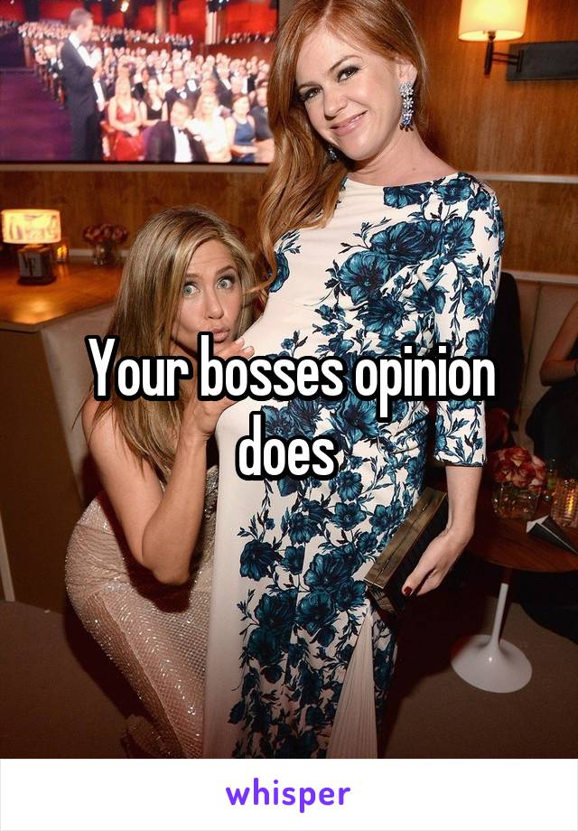 Your bosses opinion does 