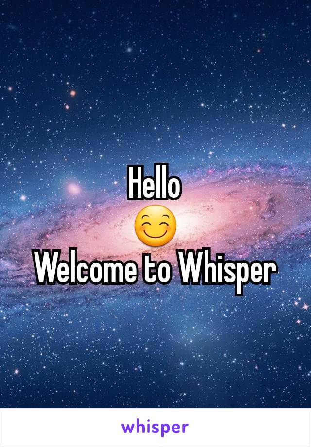 Hello
😊
Welcome to Whisper