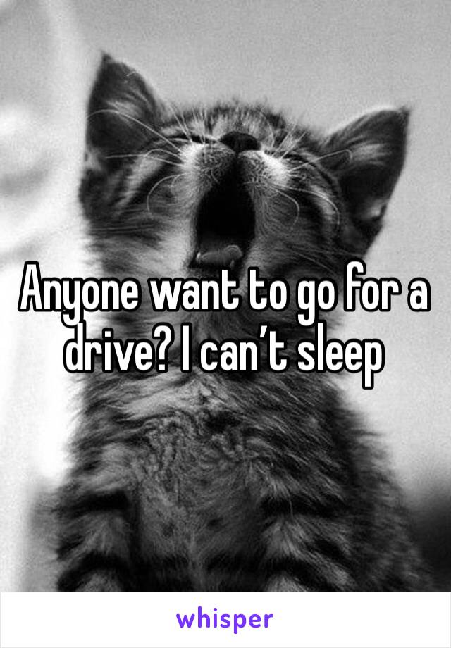 Anyone want to go for a drive? I can’t sleep