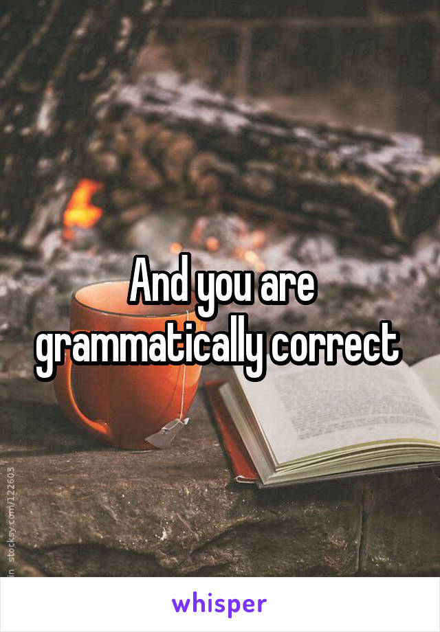 And you are grammatically correct 