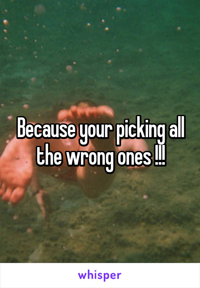 Because your picking all the wrong ones !!!