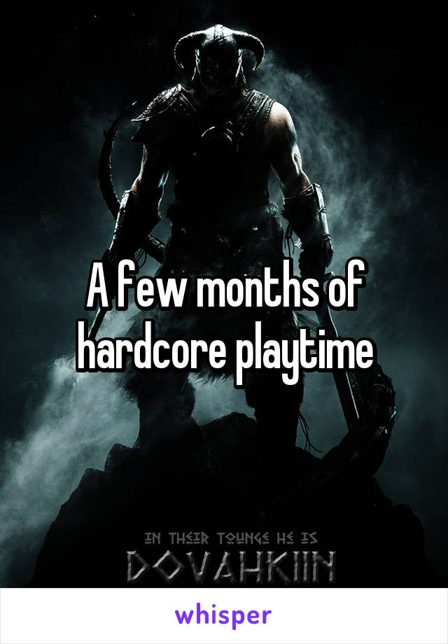 A few months of hardcore playtime
