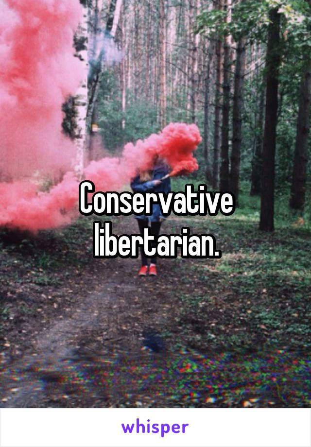 Conservative libertarian.