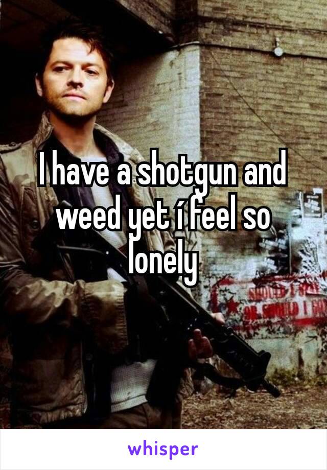 I have a shotgun and weed yet í feel so lonely
