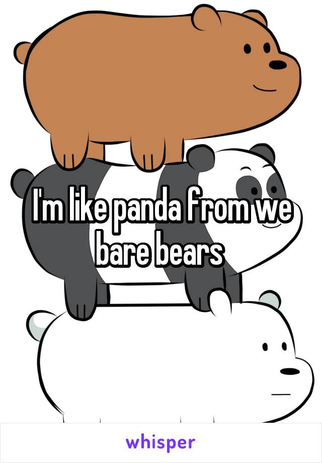 I'm like panda from we bare bears 
