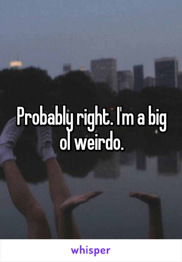 Probably right. I'm a big ol weirdo.