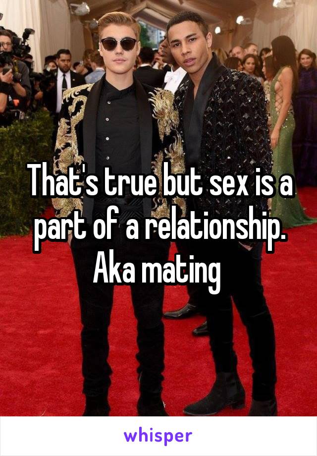 That's true but sex is a part of a relationship.
Aka mating 