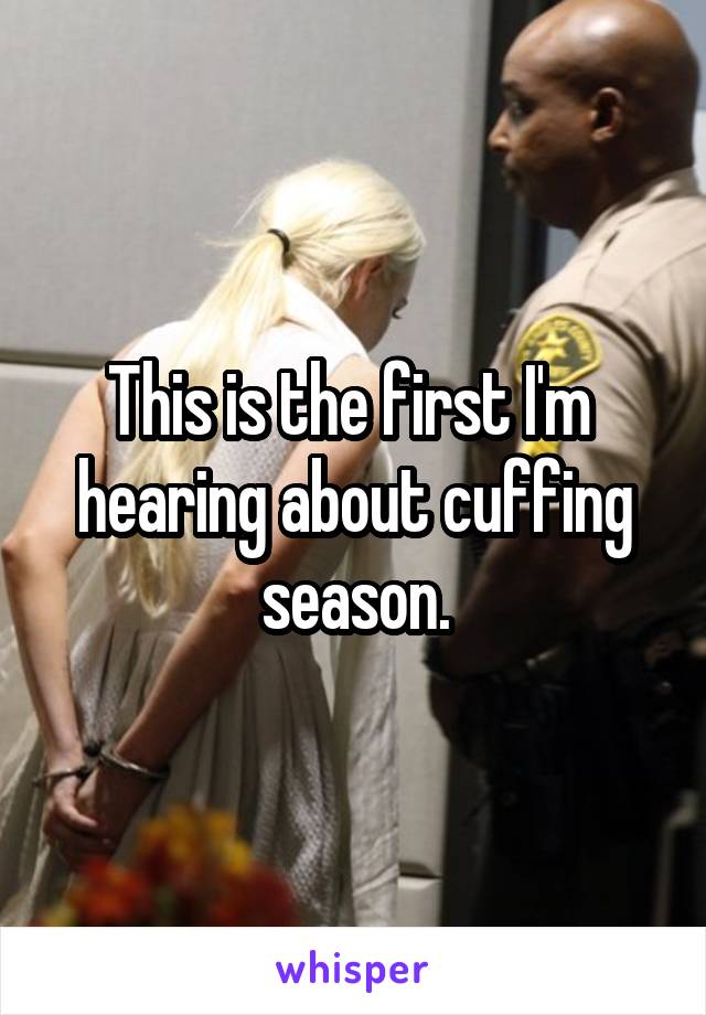 This is the first I'm  hearing about cuffing season.