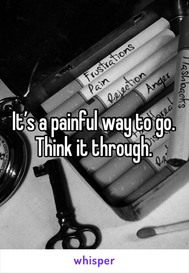 It’s a painful way to go. Think it through. 