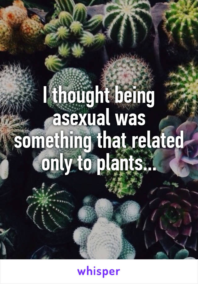 I thought being asexual was something that related only to plants...
