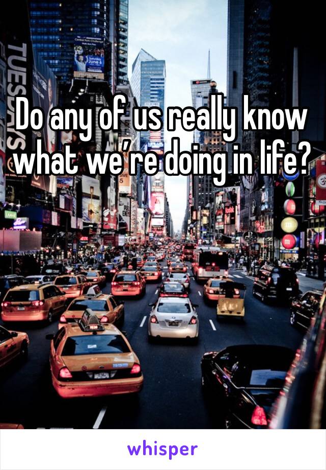 Do any of us really know what we’re doing in life?