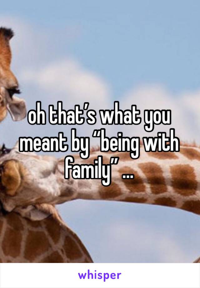 oh that’s what you meant by “being with family” ...