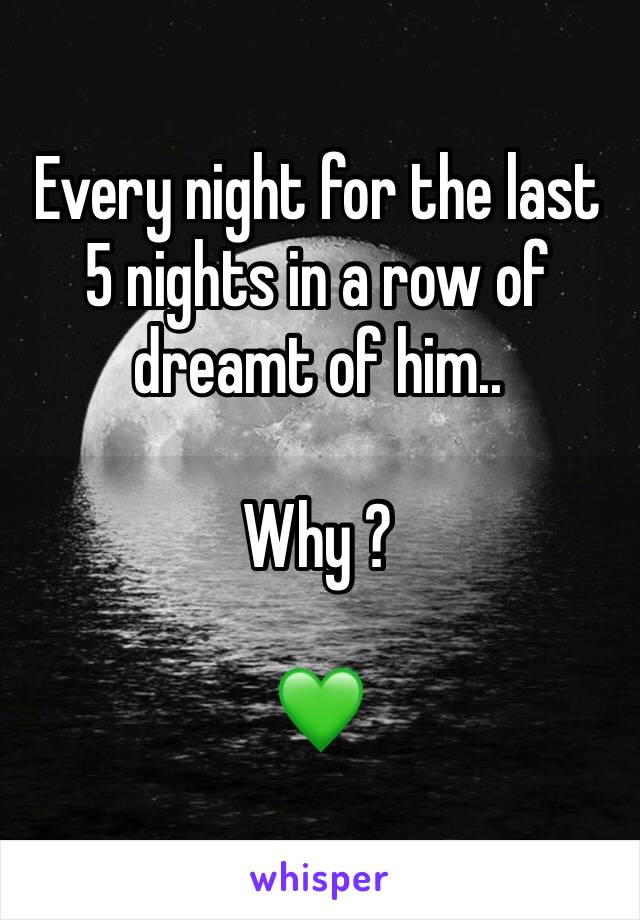 Every night for the last 5 nights in a row of dreamt of him..

Why ?

💚