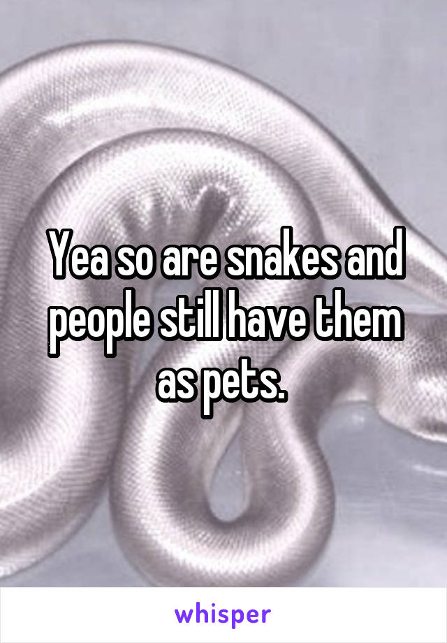 Yea so are snakes and people still have them as pets. 