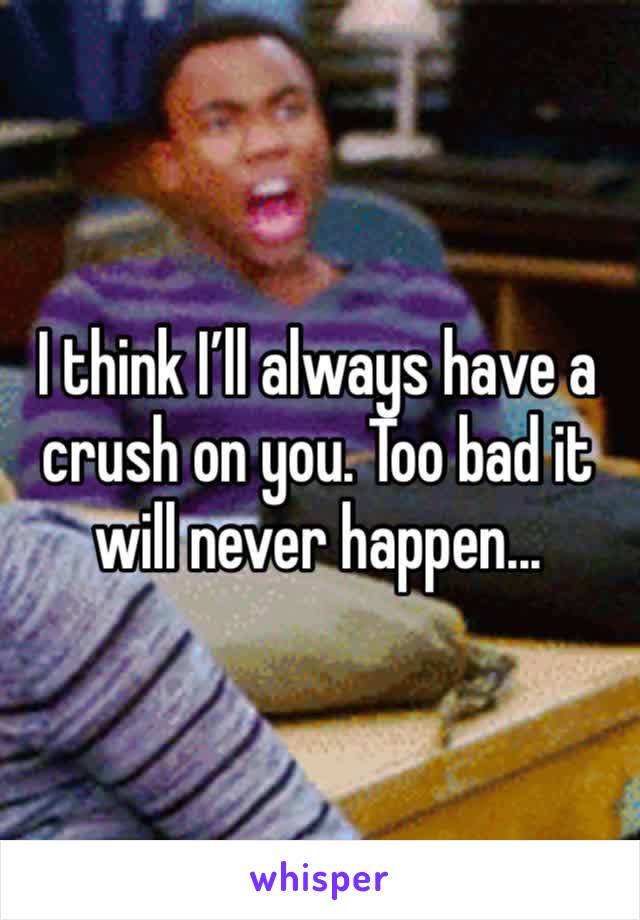 I think I’ll always have a crush on you. Too bad it will never happen...
