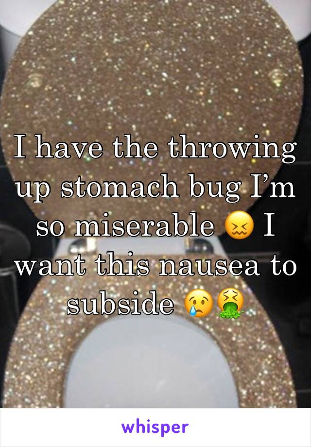 I have the throwing up stomach bug I’m so miserable 😖 I want this nausea to subside 😢🤮