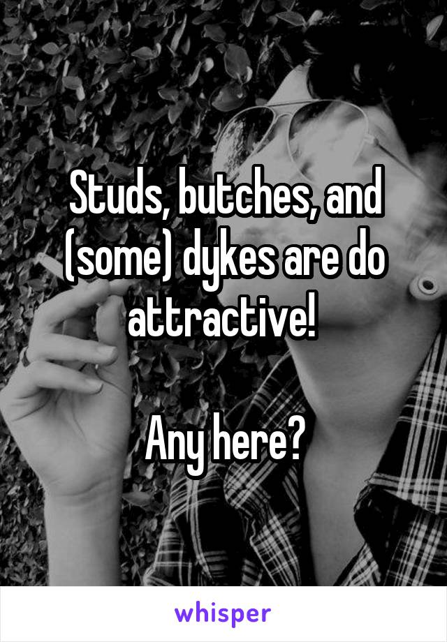 Studs, butches, and (some) dykes are do attractive! 

Any here?
