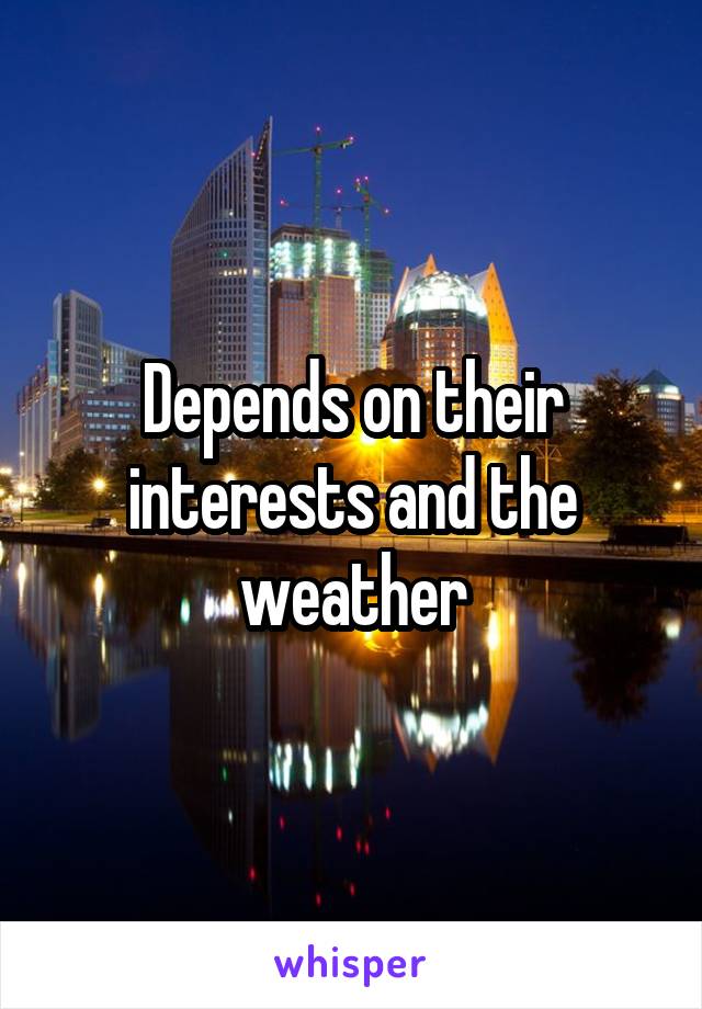 Depends on their interests and the weather