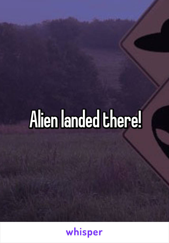 Alien landed there!