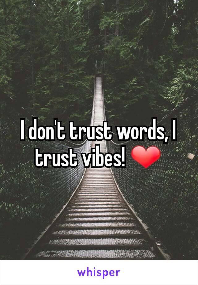 I don't trust words, I trust vibes! ❤