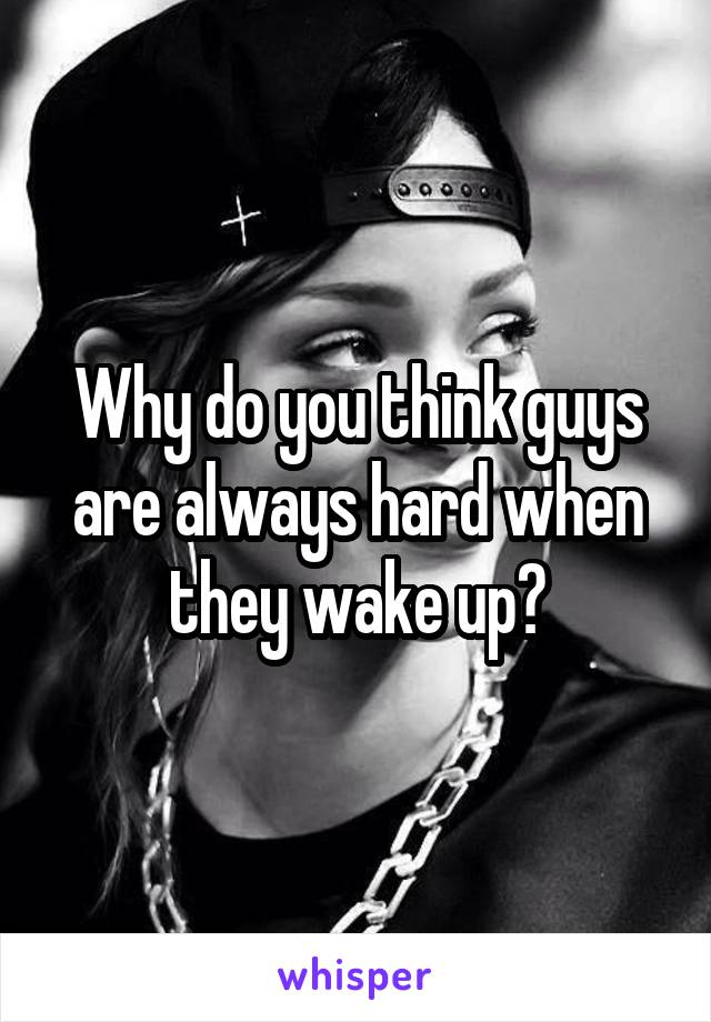 Why do you think guys are always hard when they wake up?