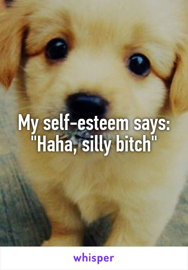 My self-esteem says: "Haha, silly bitch"