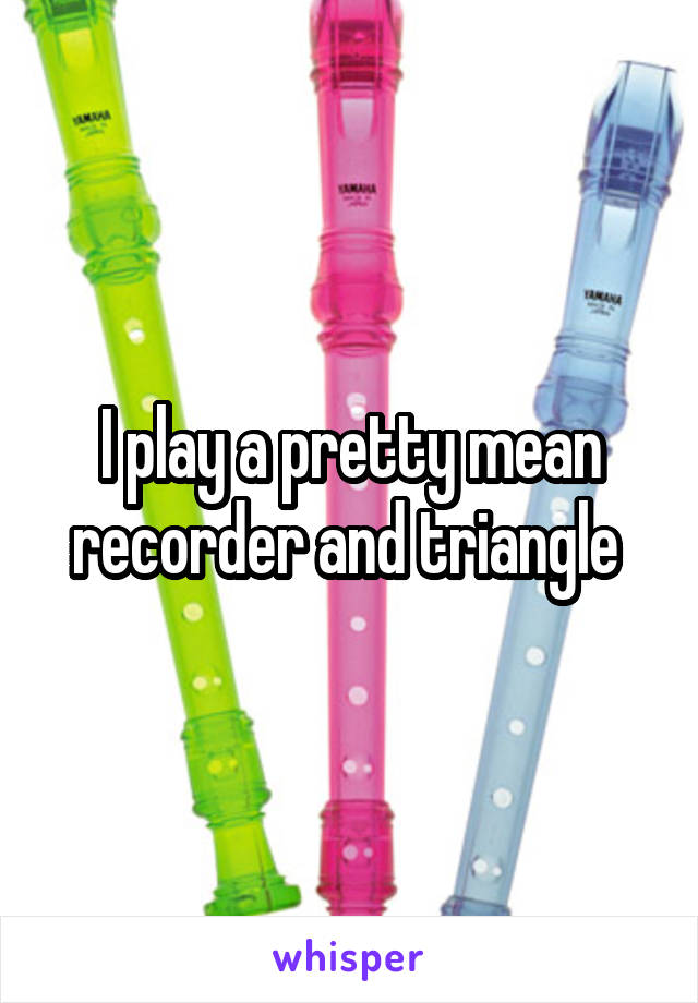 I play a pretty mean recorder and triangle 