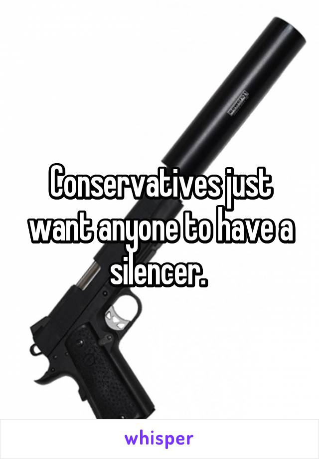 Conservatives just want anyone to have a silencer. 