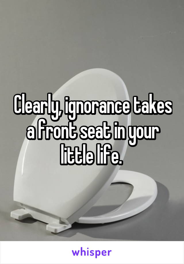 Clearly, ignorance takes a front seat in your little life. 