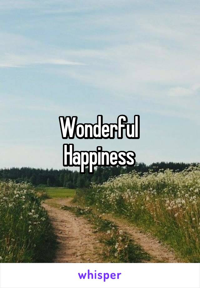 Wonderful 
Happiness 