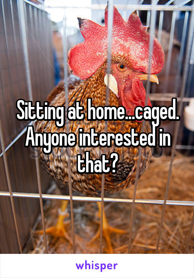 Sitting at home...caged.
Anyone interested in that?
