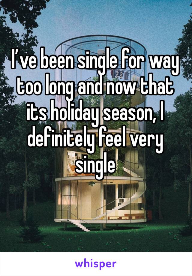 I’ve been single for way too long and now that its holiday season, I definitely feel very single 