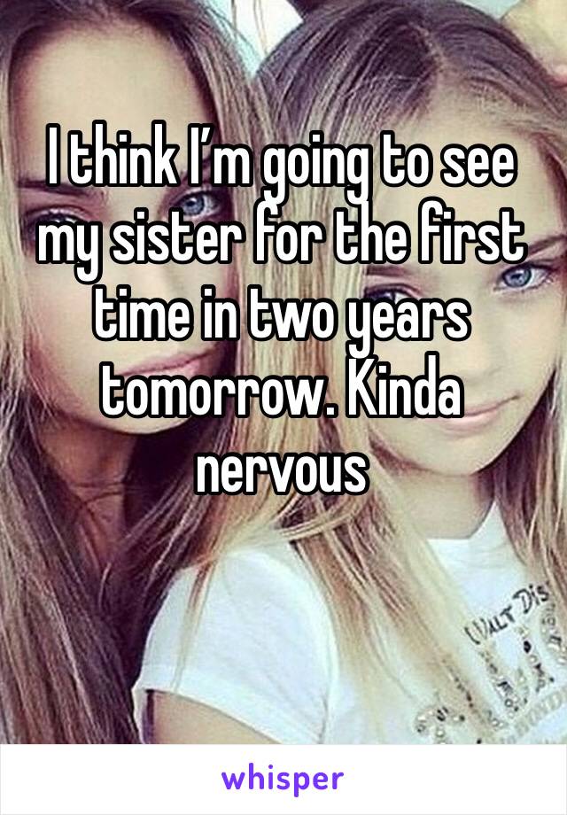 I think I’m going to see my sister for the first time in two years tomorrow. Kinda nervous