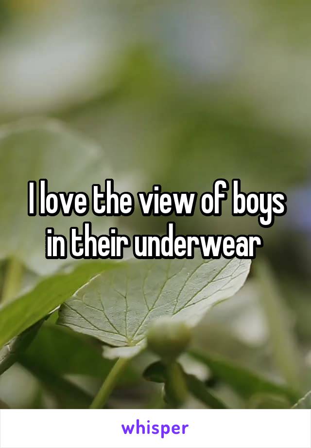 I love the view of boys in their underwear 