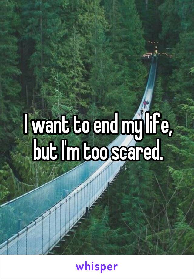 I want to end my life, but I'm too scared.