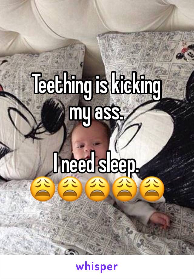 Teething is kicking my ass.

I need sleep.
😩😩😩😩😩