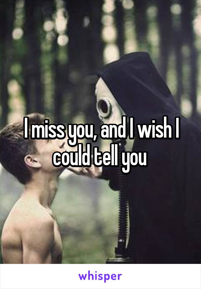 I miss you, and I wish I could tell you 