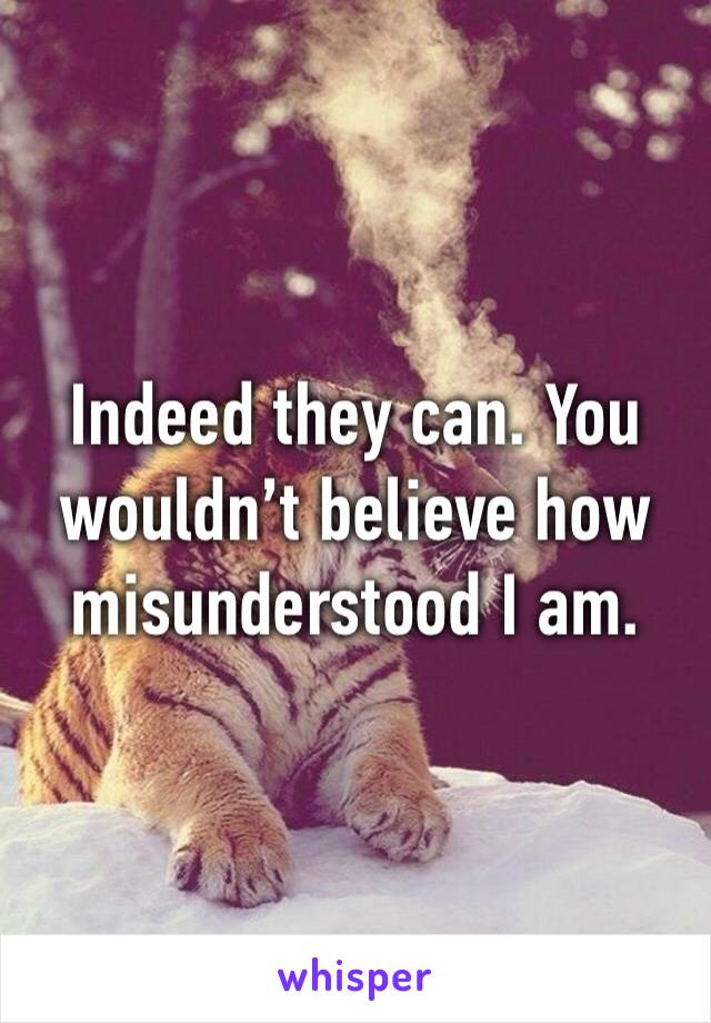 Indeed they can. You wouldn’t believe how misunderstood I am. 