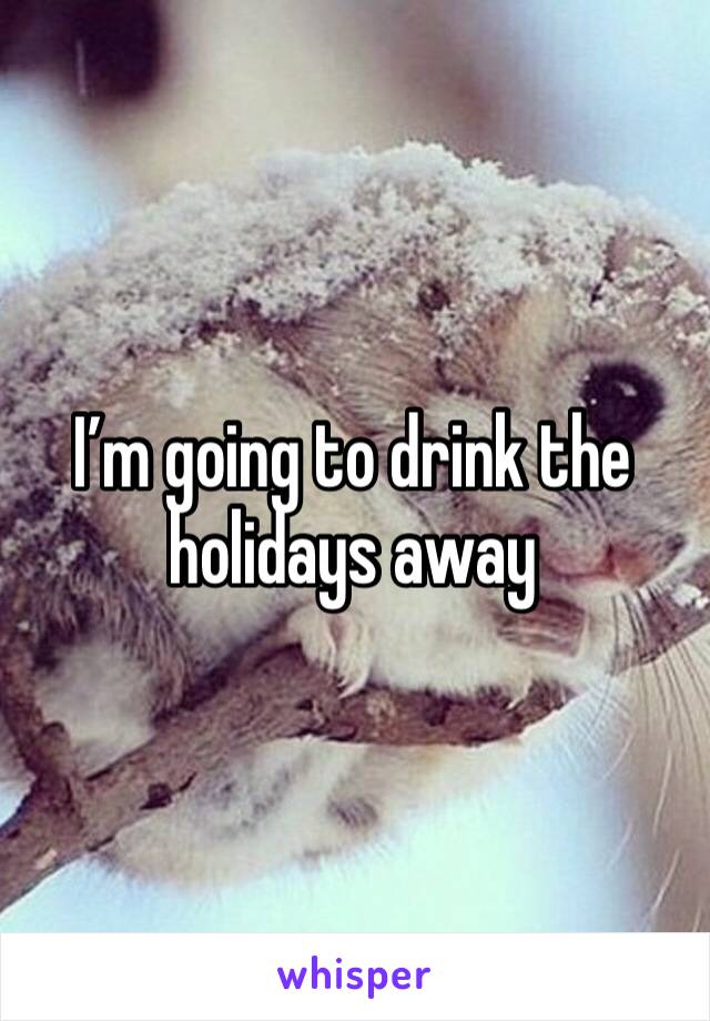 I’m going to drink the holidays away