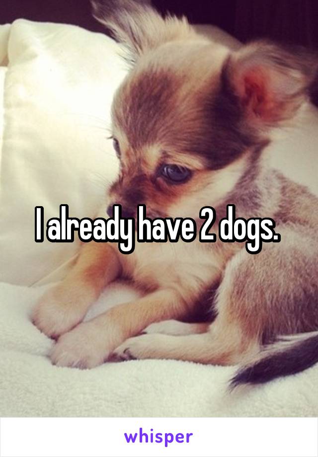 I already have 2 dogs. 
