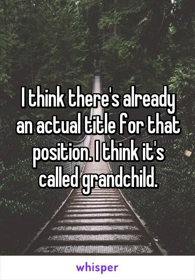I think there's already an actual title for that position. I think it's called grandchild.