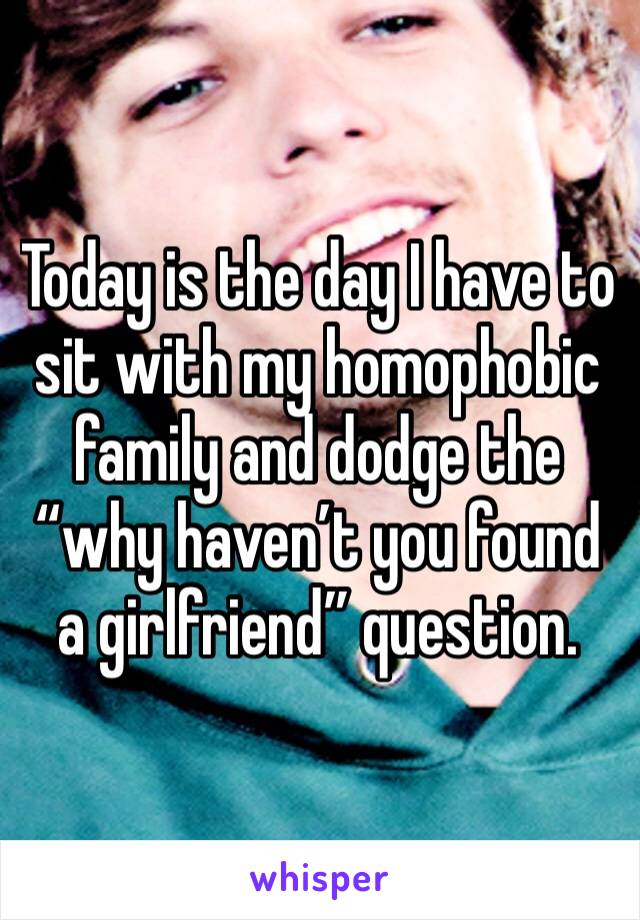 Today is the day I have to sit with my homophobic family and dodge the “why haven’t you found a girlfriend” question.