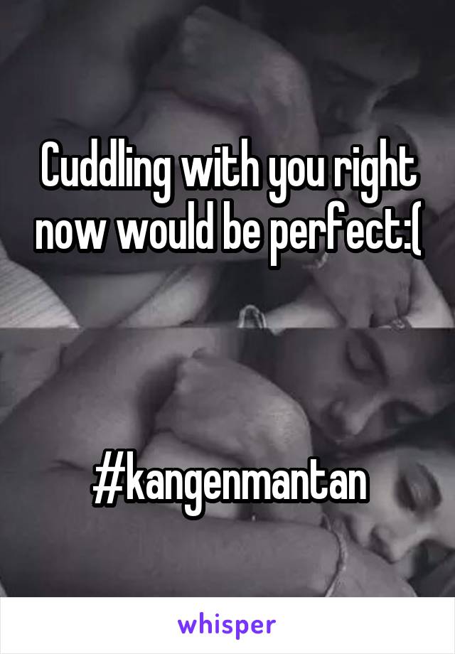Cuddling with you right now would be perfect:(



#kangenmantan