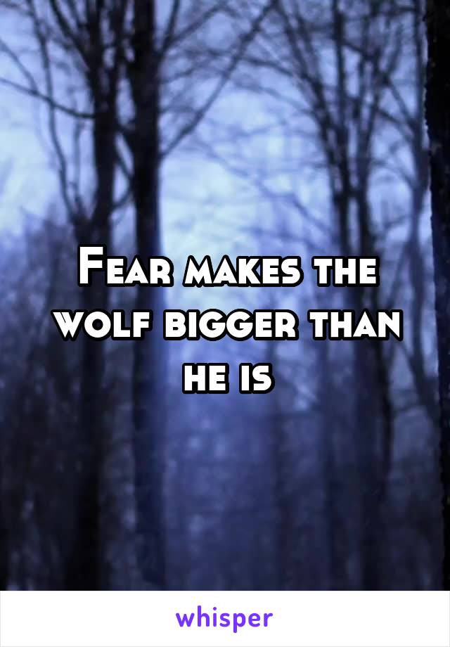 Fear makes the wolf bigger than he is